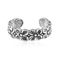 Retro Flower Adjustable Sterling Silver Toe Ring