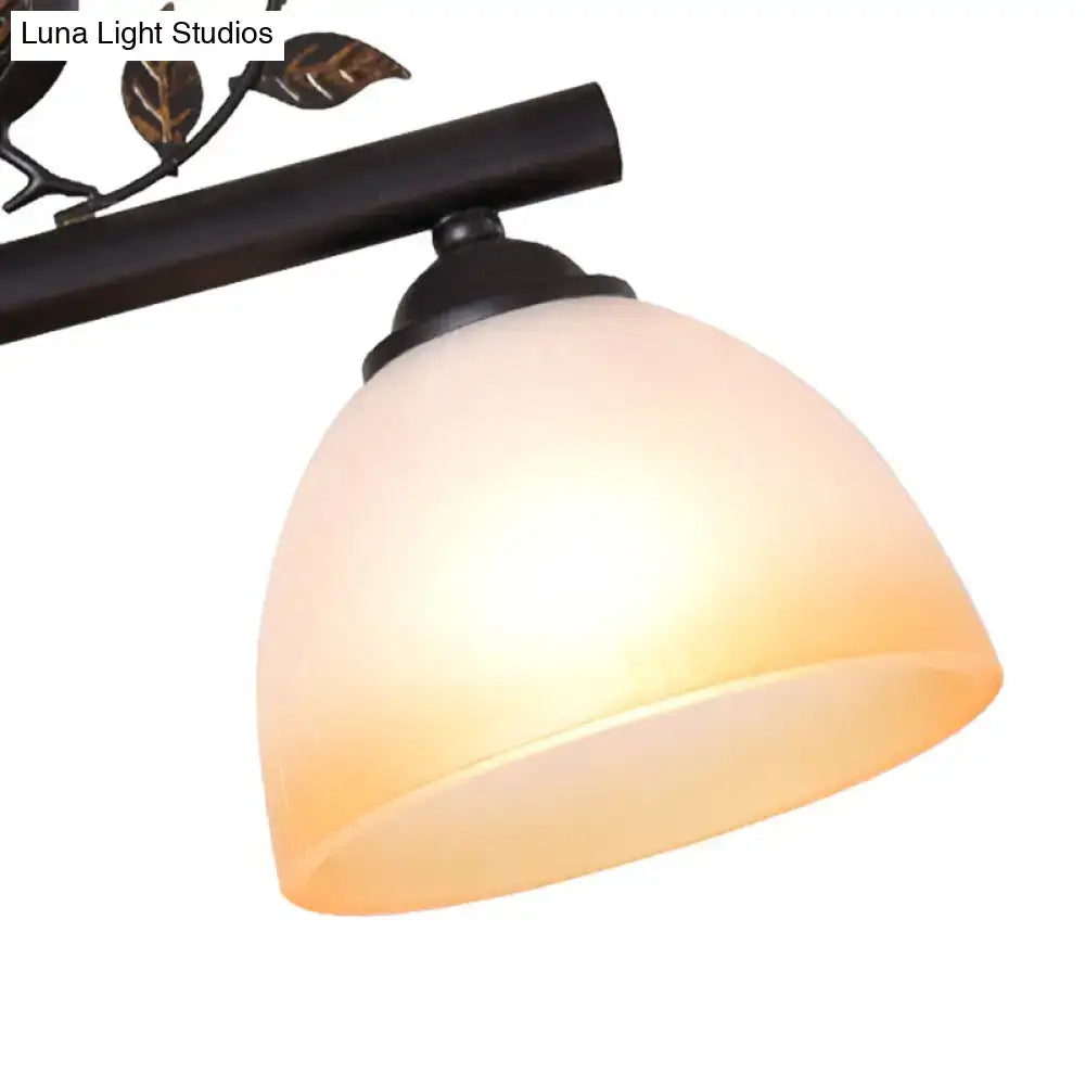 Traditional black & white glass bird pendant light dining room ceiling light