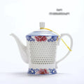 Traditional blue & white porcelain tea pot kitchen ceramic teaware