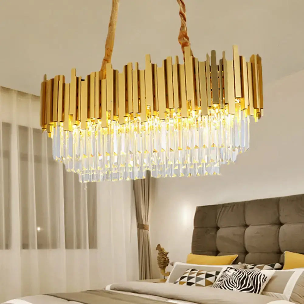 Traditional brass crystal chandelier dining room ceiling light