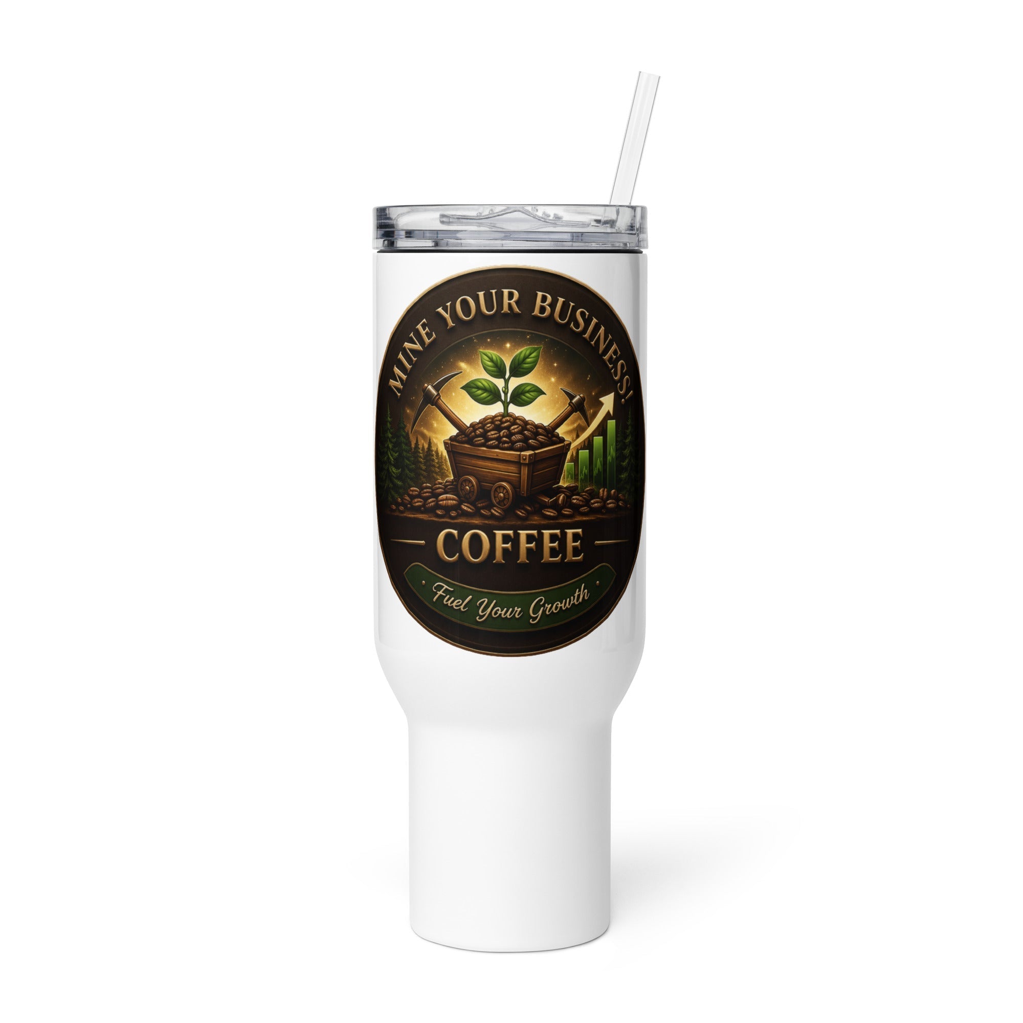 Travel mug with a handle