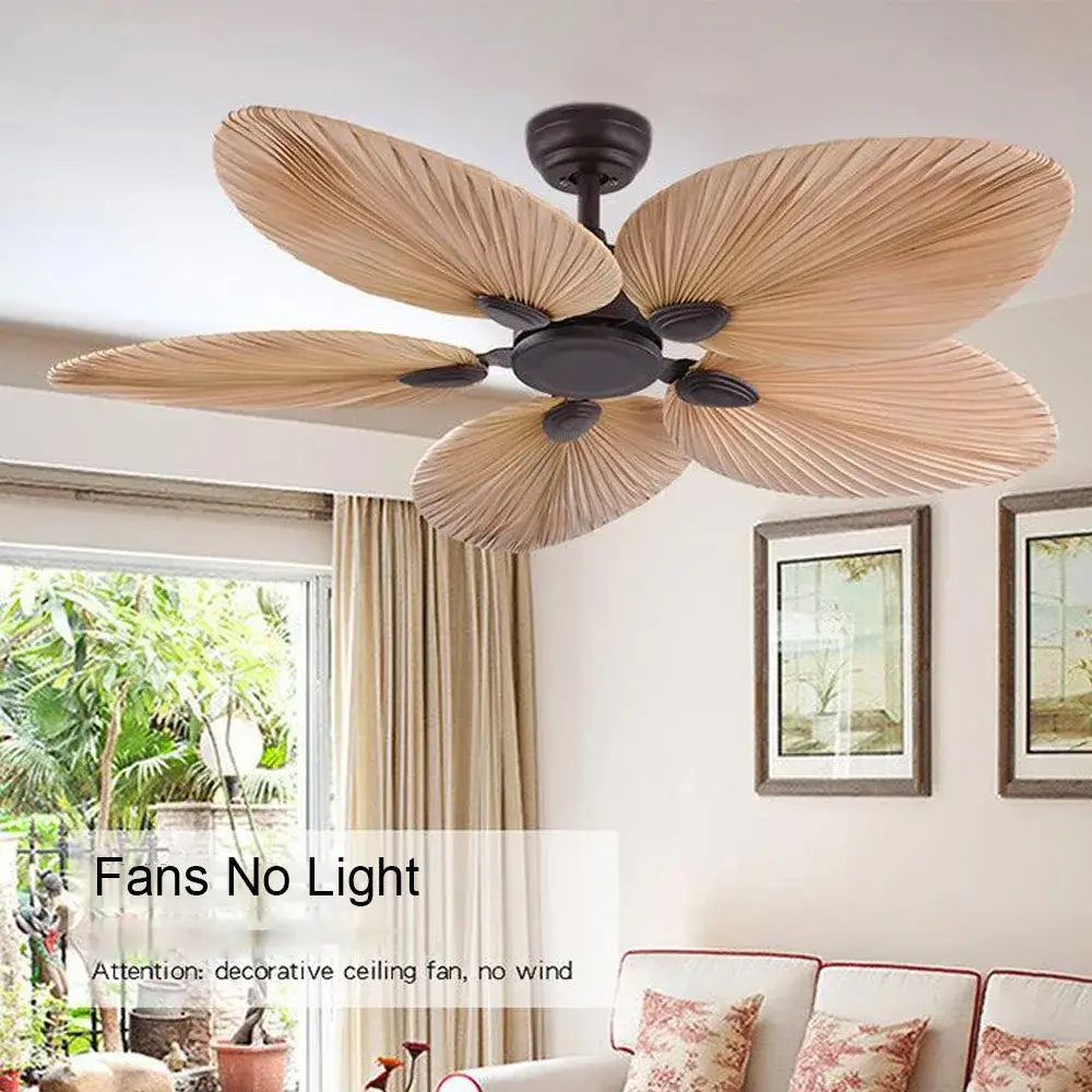 Tropical bronze and brown leaf ceiling fan living room led ceiling fan