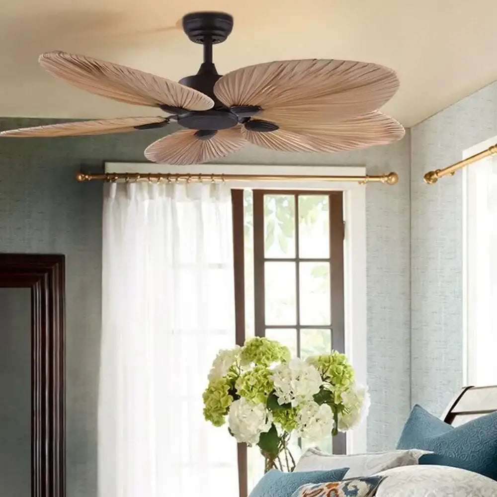 Tropical bronze and brown leaf ceiling fan living room led ceiling fan
