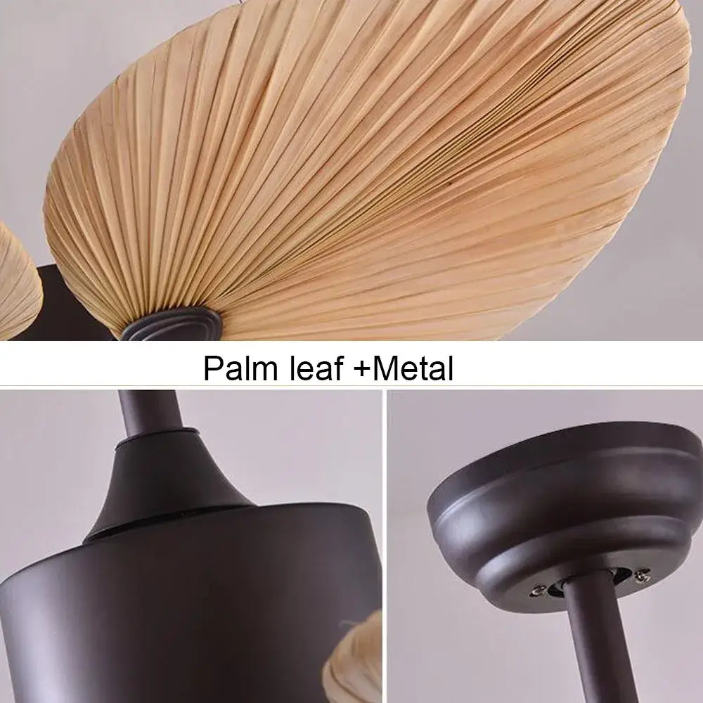 Tropical bronze and brown leaf ceiling fan living room led ceiling fan