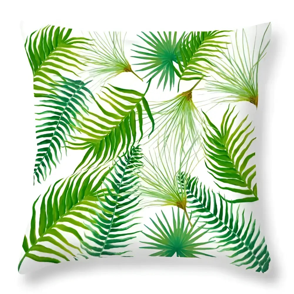 Tropical green leaves decorative cushion cover living room home decor