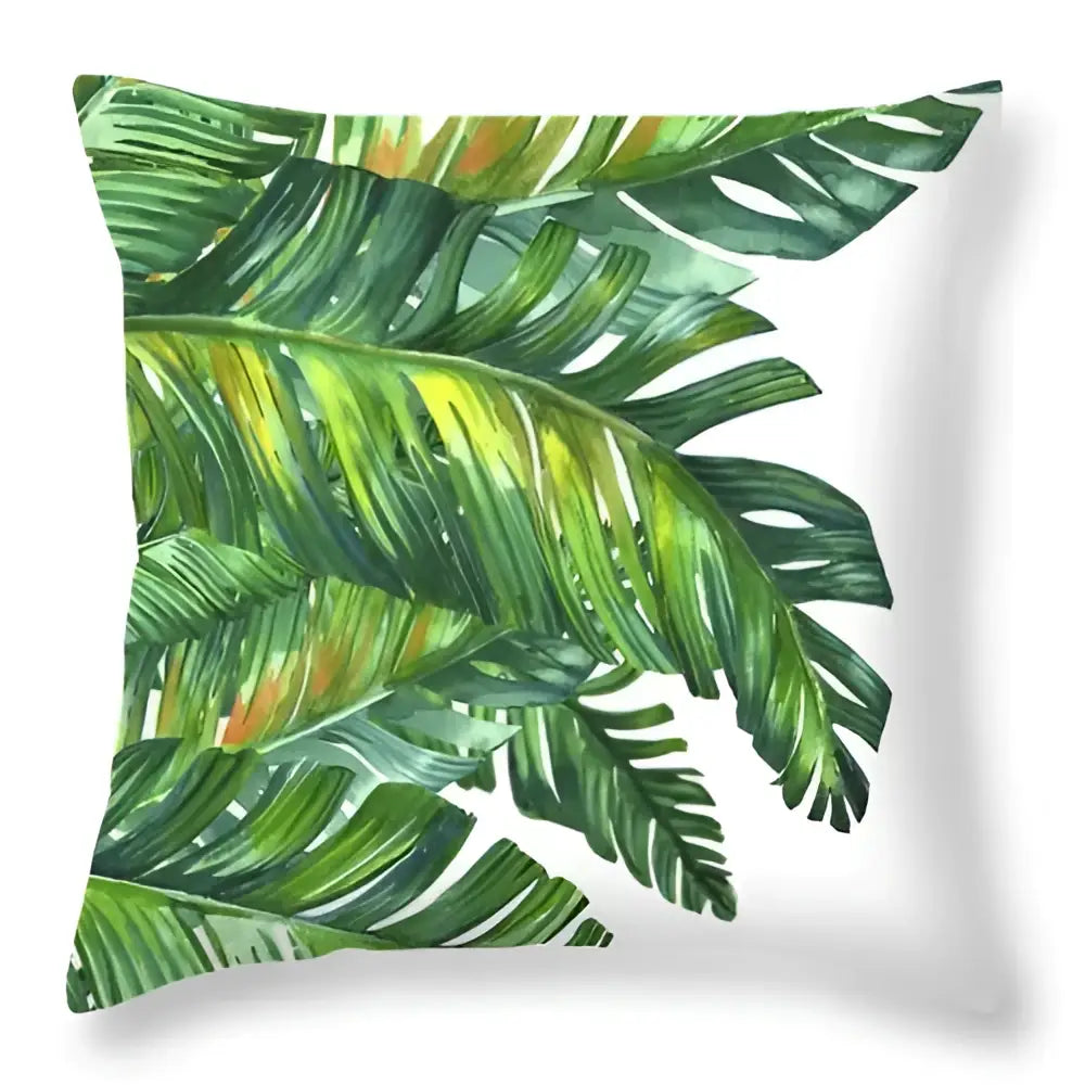 Tropical green leaves decorative cushion cover living room home decor