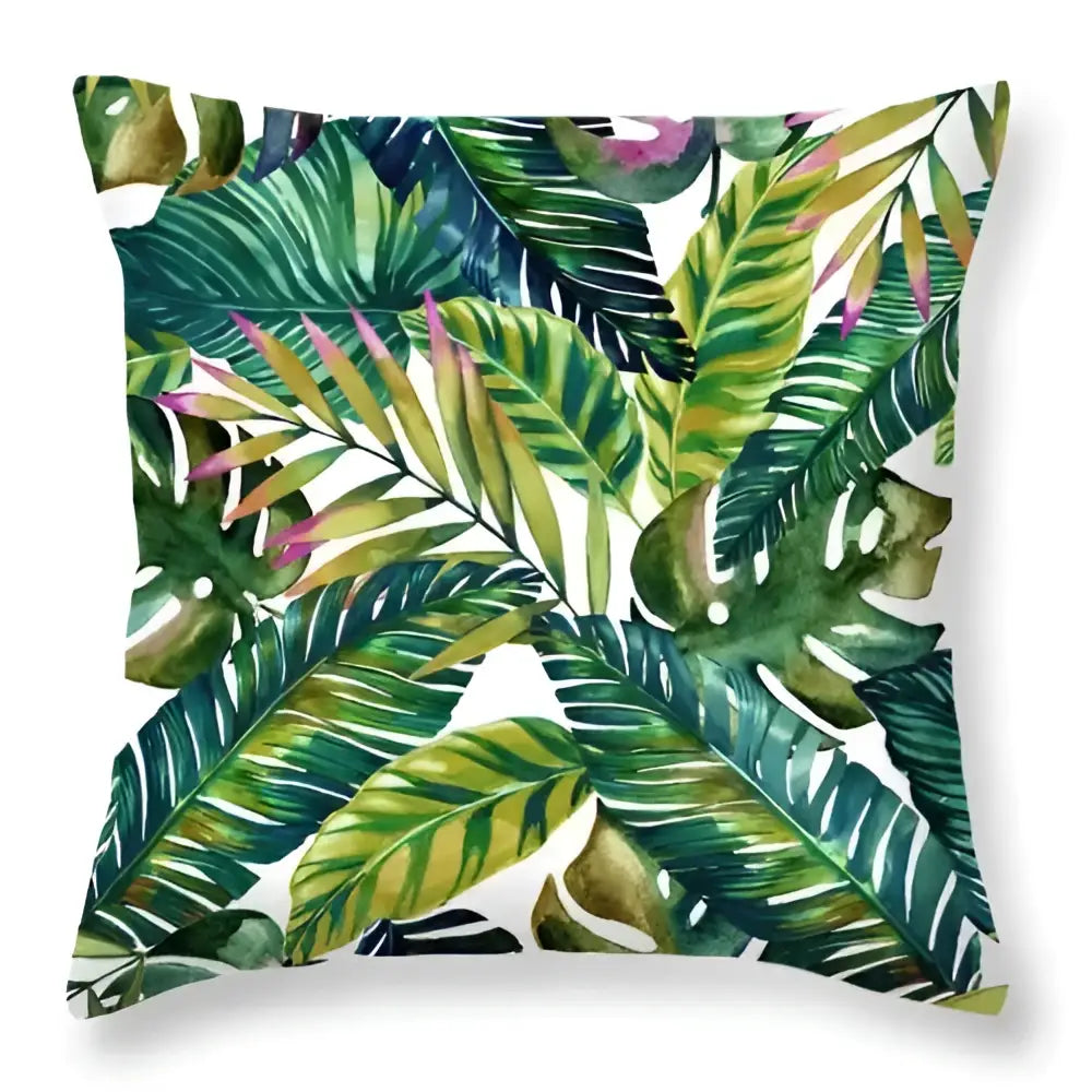 Tropical green leaves decorative cushion cover living room home decor