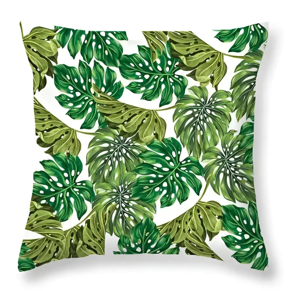 Tropical green leaves decorative cushion cover living room home decor