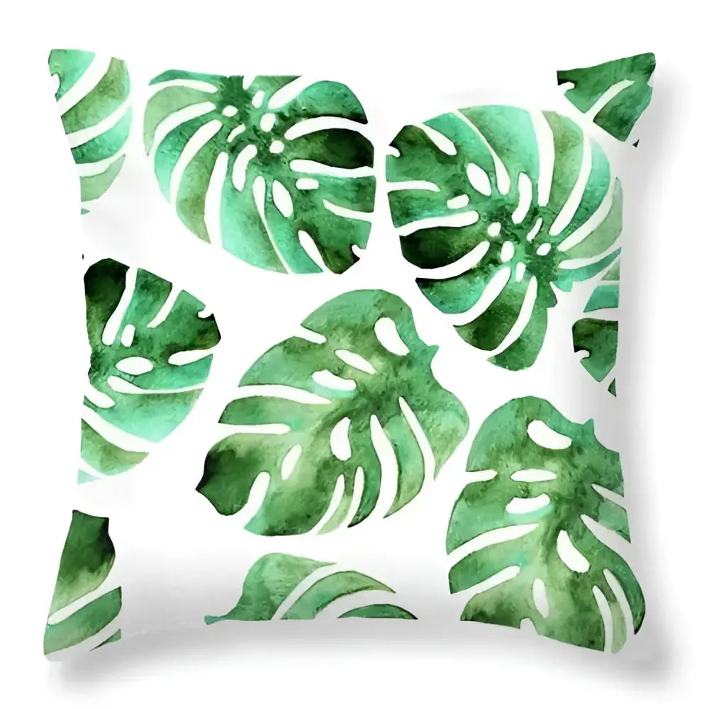 Tropical green leaves decorative cushion cover living room home decor