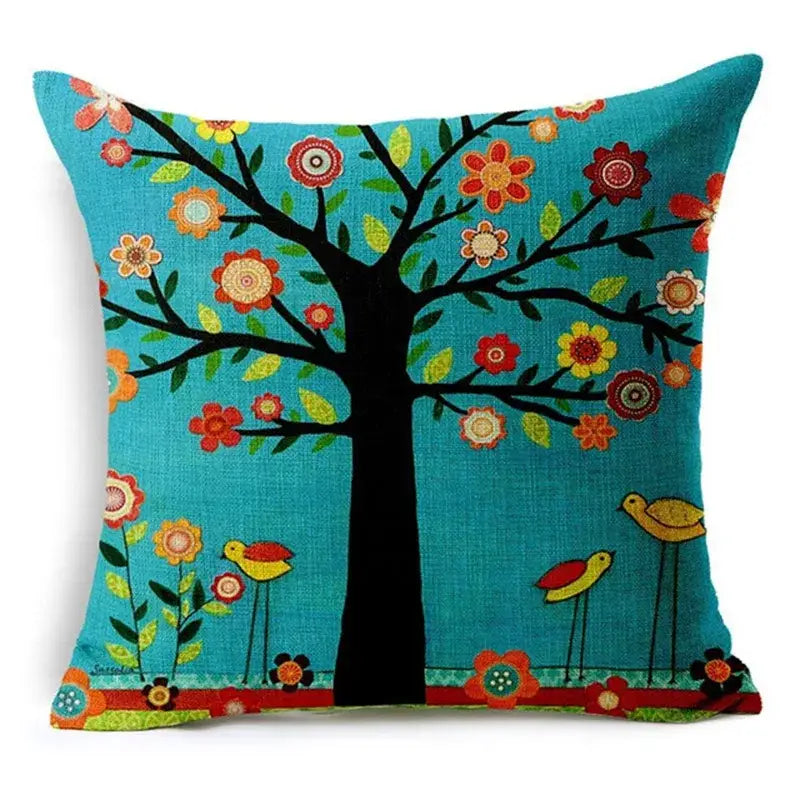 Tropical green leaves decorative cushion cover living room home decor