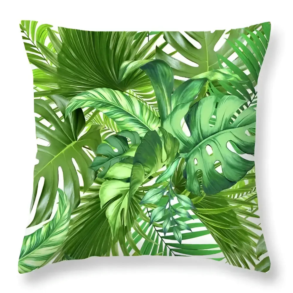 Tropical green leaves decorative cushion cover living room home decor