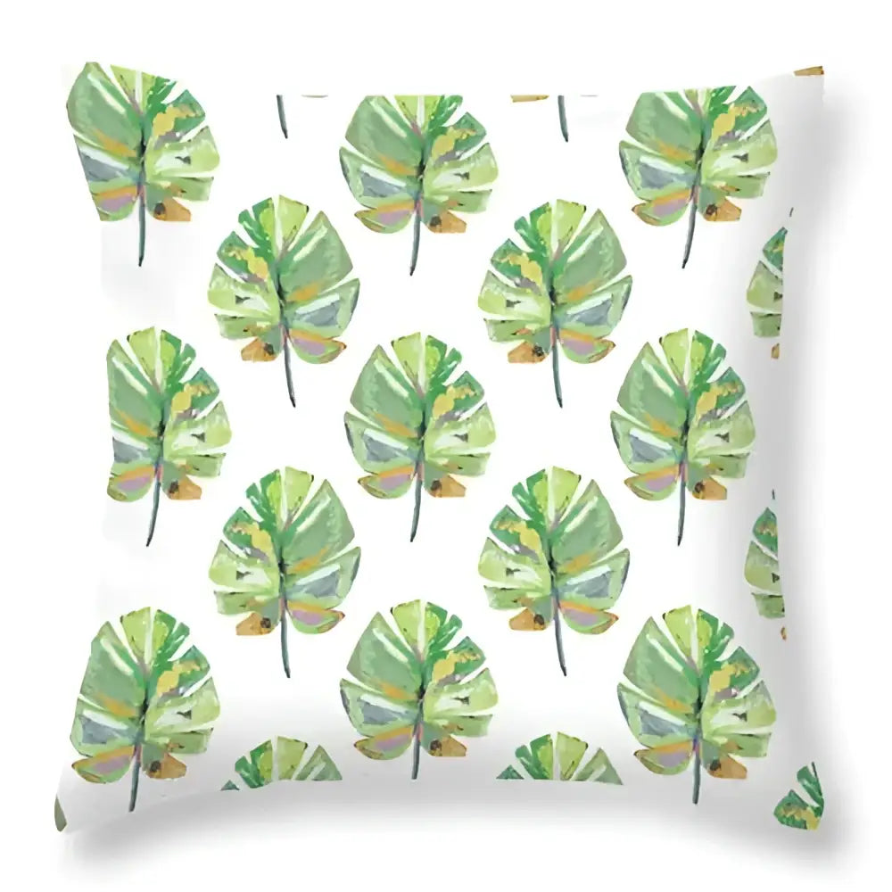 Tropical green leaves decorative cushion cover living room home decor