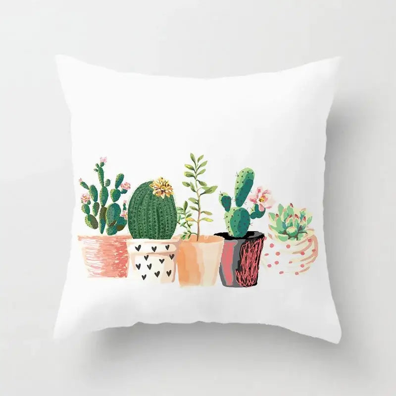 Tropical green leaves decorative cushion cover living room home decor