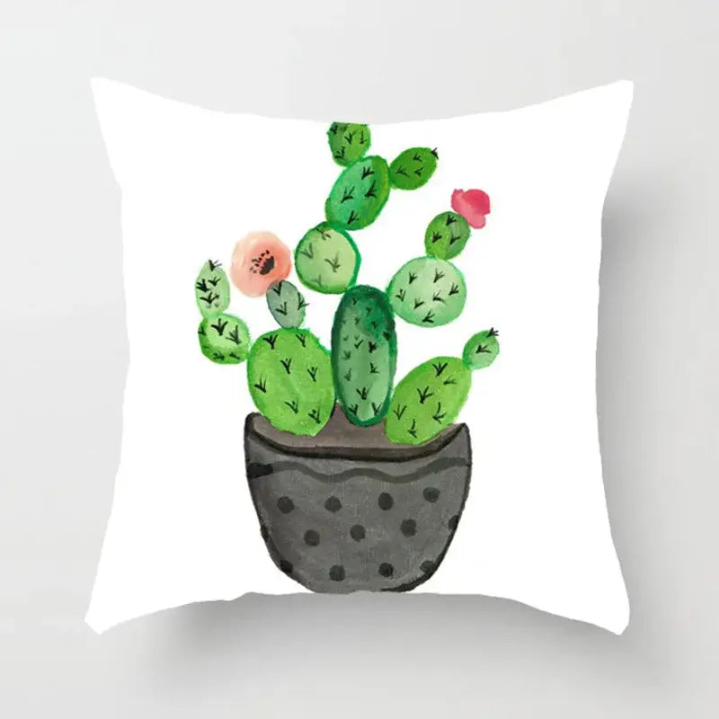 Tropical green leaves decorative cushion cover living room home decor