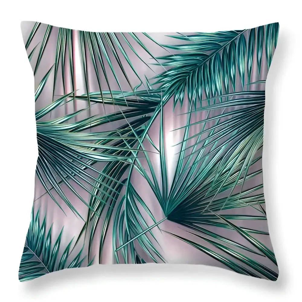 Tropical green leaves decorative cushion cover living room home decor