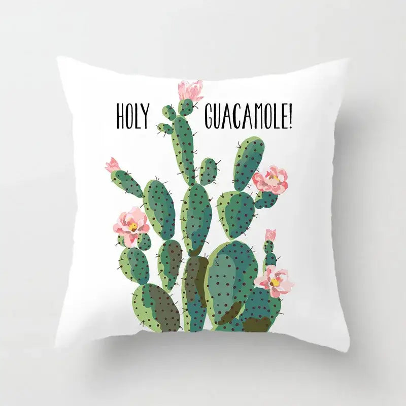 Tropical green leaves decorative cushion cover living room home decor