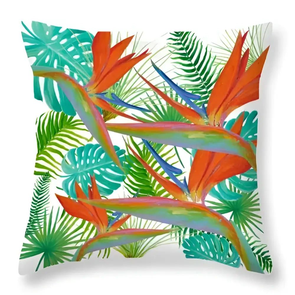Tropical green leaves decorative cushion cover living room home decor