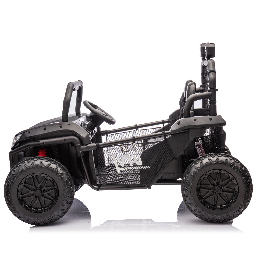 Two-Seater Kids Ride-On with Parental Remote Control, Rear Searchlight, and Bluetooth MP3 for Ages 3+