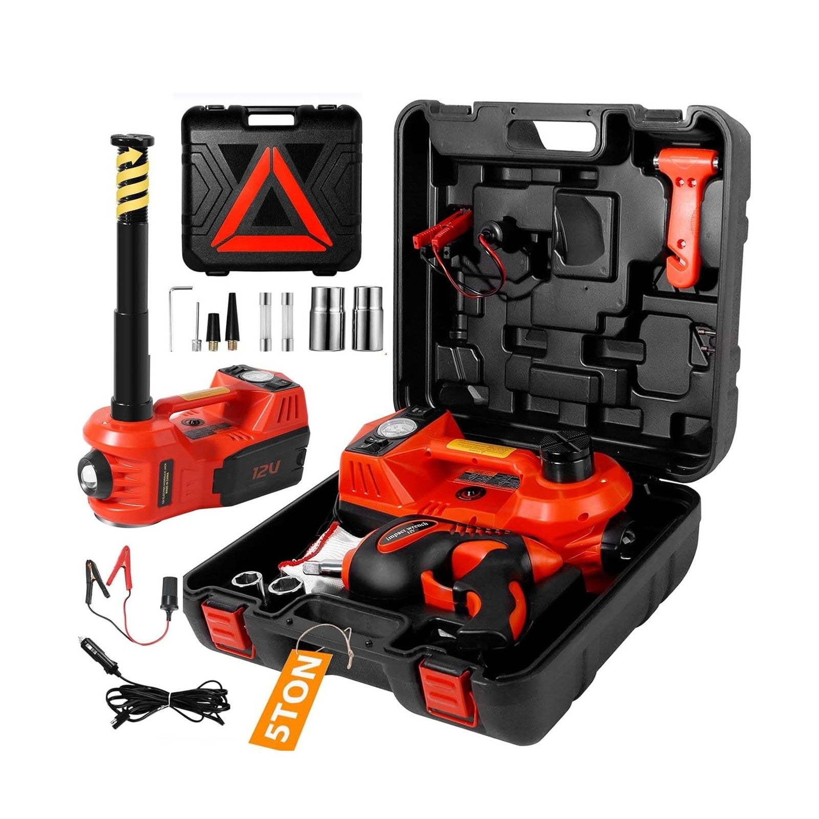 5 Ton Electric Hydraulic Floor Car Jack Kit with Air Pump