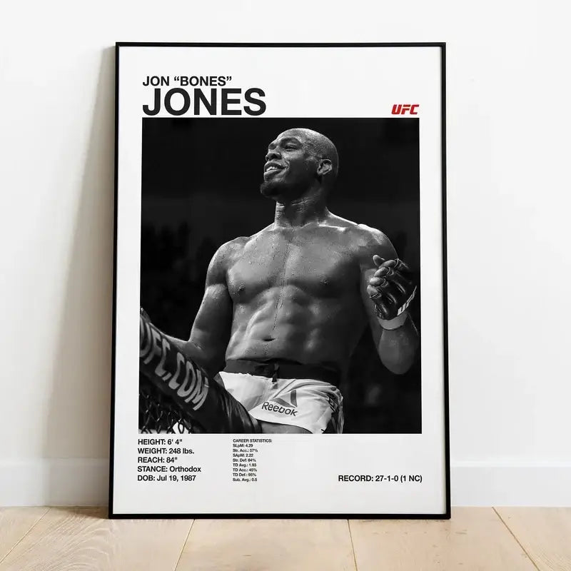 Set of 9 black and white ufc canvas print gym wall decor