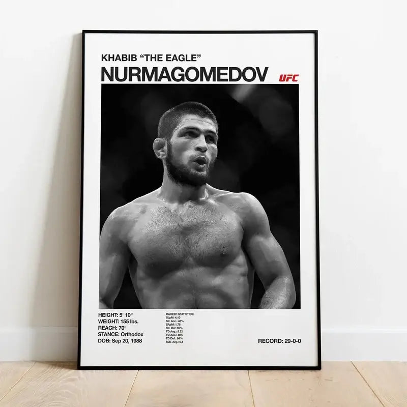 Set of 9 black and white ufc canvas print gym wall decor