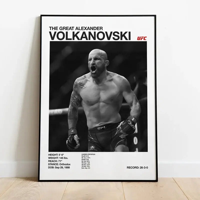 Set of 9 black and white ufc canvas print gym wall decor