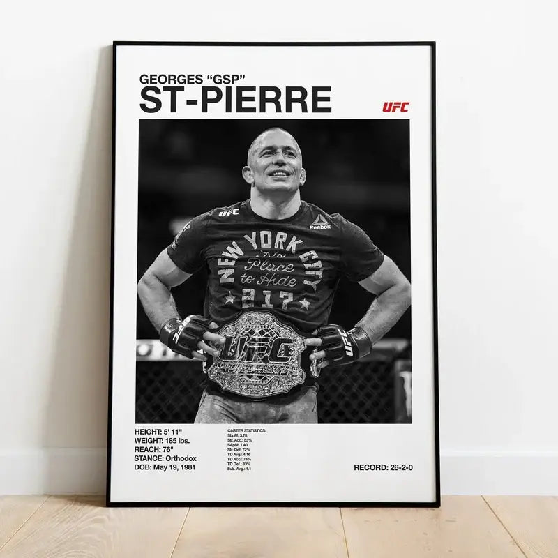Set of 9 black and white ufc canvas print gym wall decor