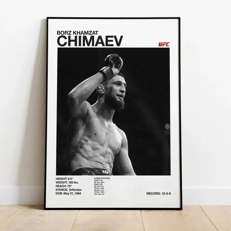 Set of 9 black and white ufc canvas print gym wall decor