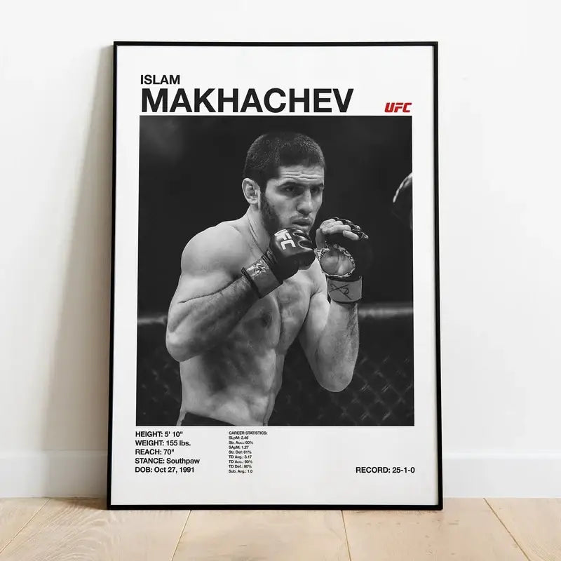 Set of 9 black and white ufc canvas print gym wall decor