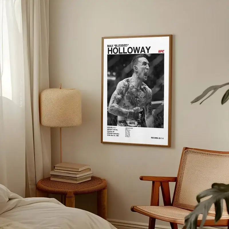Set of 9 black and white ufc canvas print gym wall decor