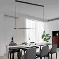 Ultra slim tube led office hanging lamp in black for dining rooms