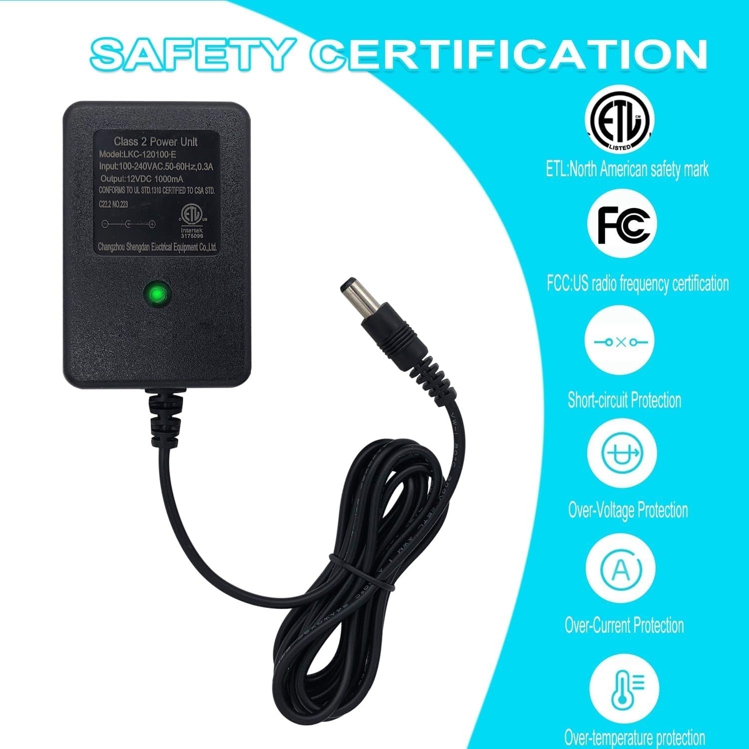 Universal 12V Charger with Safety Features for Ride-On Toys and Bumper Cars