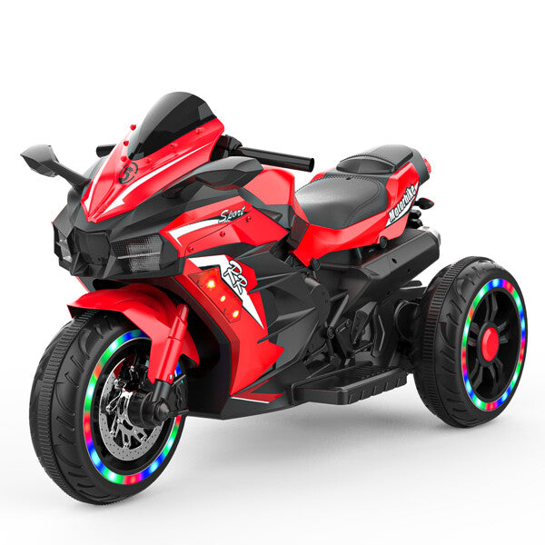 12V Electric Kids Ride-On Dirt Bike with 3 Wheels and Built-In Music