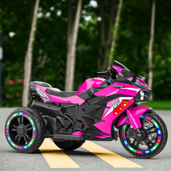 12V Electric Kids Ride-On Dirt Bike with 3 Wheels and Built-In Music