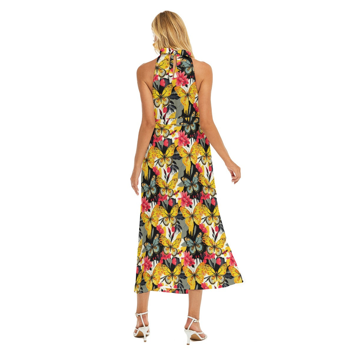 Munsieur Urban Luxury Belted Dress with Floral Print