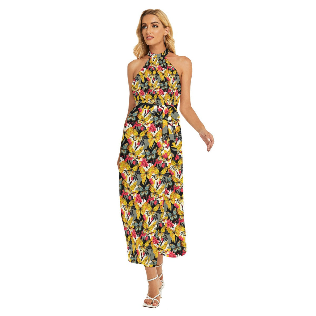 Munsieur Urban Luxury Belted Dress with Floral Print