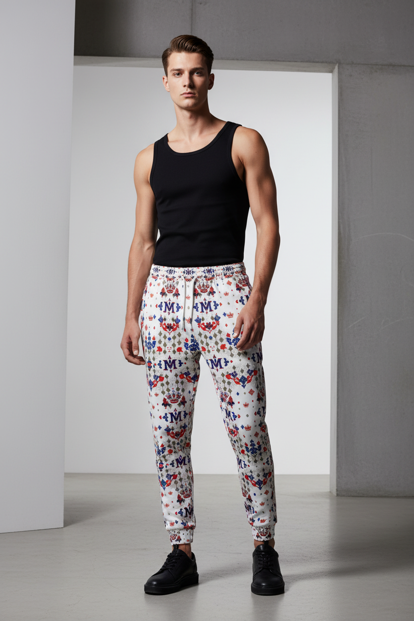 Munsieur Urban Streetwear Joggers with Luxe Pattern