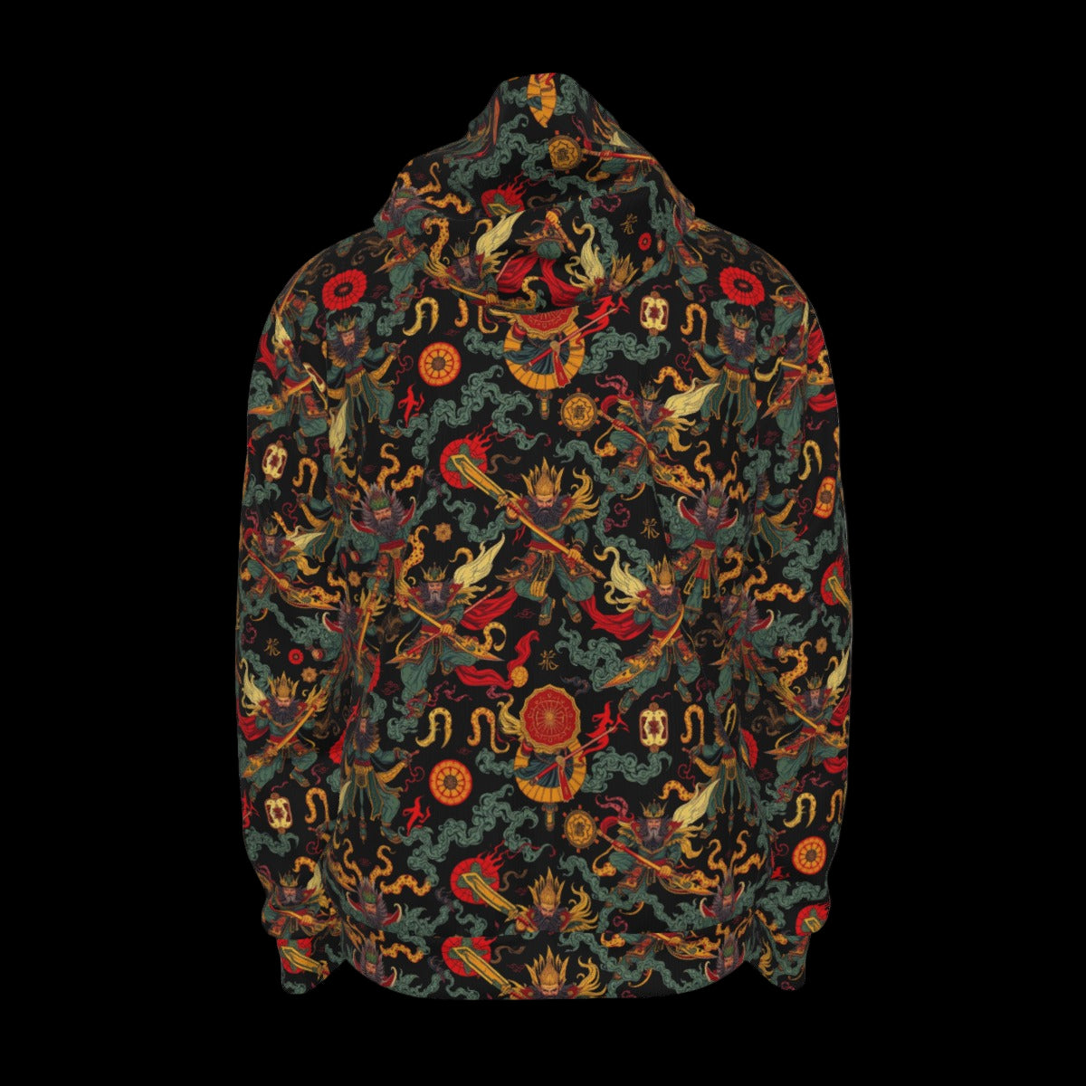 Munsieur Urban Streetwear Zip Up Hoodie with Dragon Design