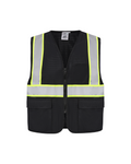Kiwi High Visibility ANSI/ISEA 107-2020 Reflector Contrast Trimmed Black Safety Vest [R70200]
