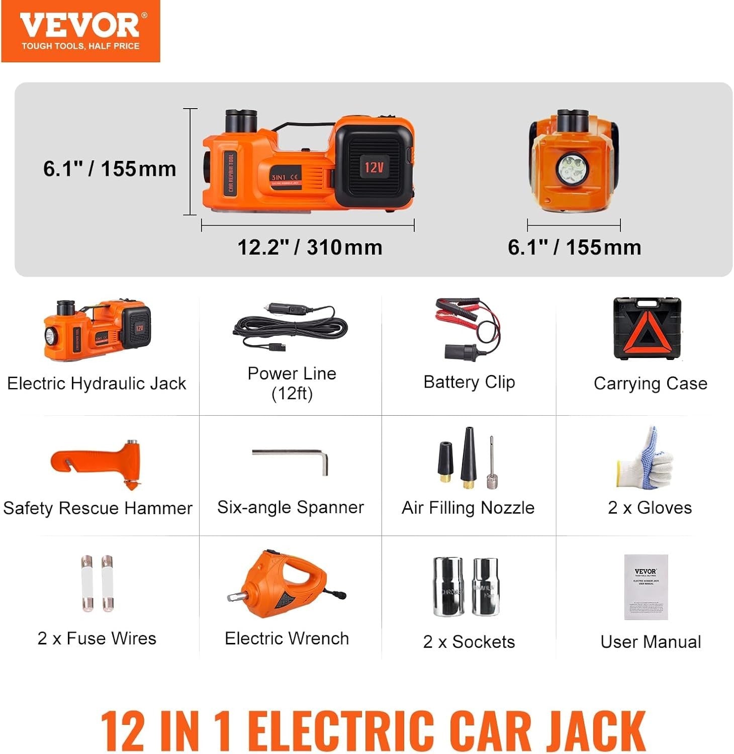 Electric Hydraulic Car Jack 5 Ton Capacity with Electric Impact Lift