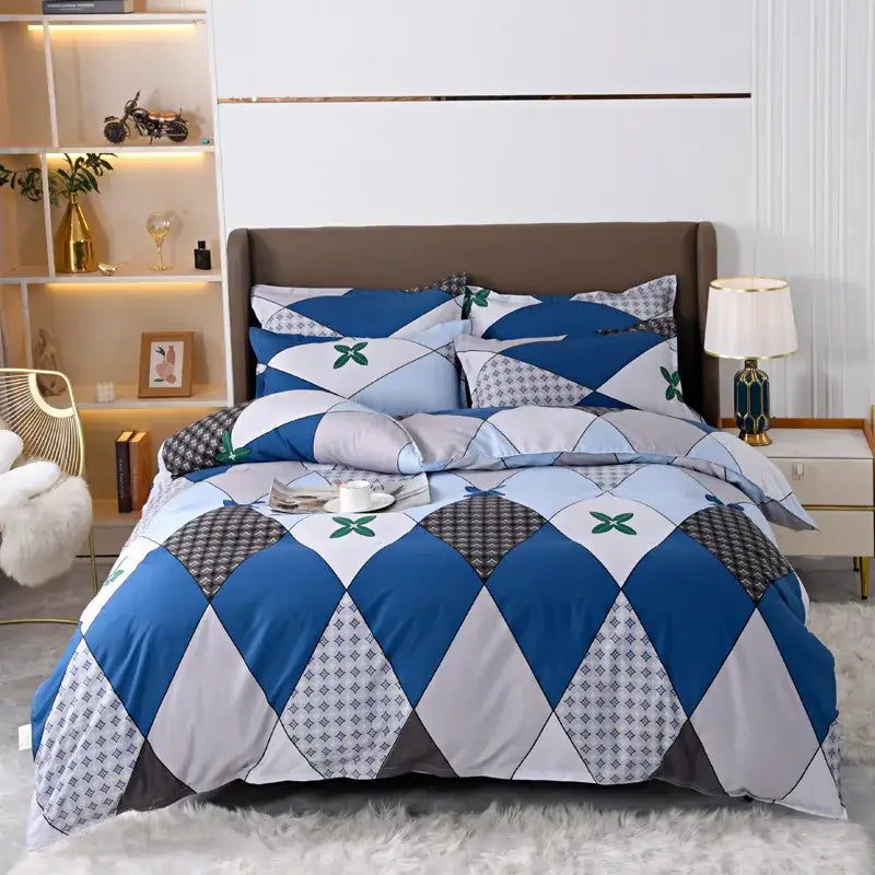 Vibrant floral leaf duvet cover bedding set – bedroom decor