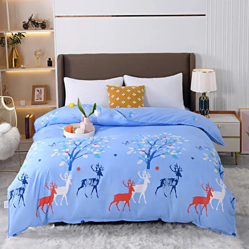 Vibrant floral leaf duvet cover bedding set – bedroom decor