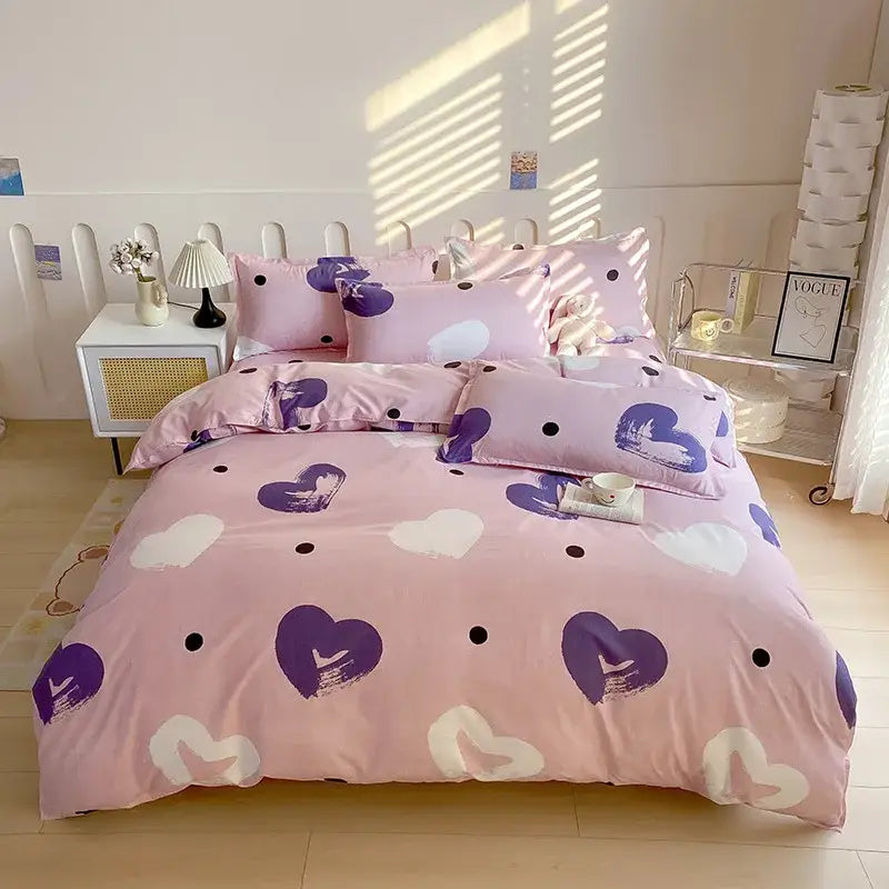 Vibrant floral leaf duvet cover bedding set – bedroom decor