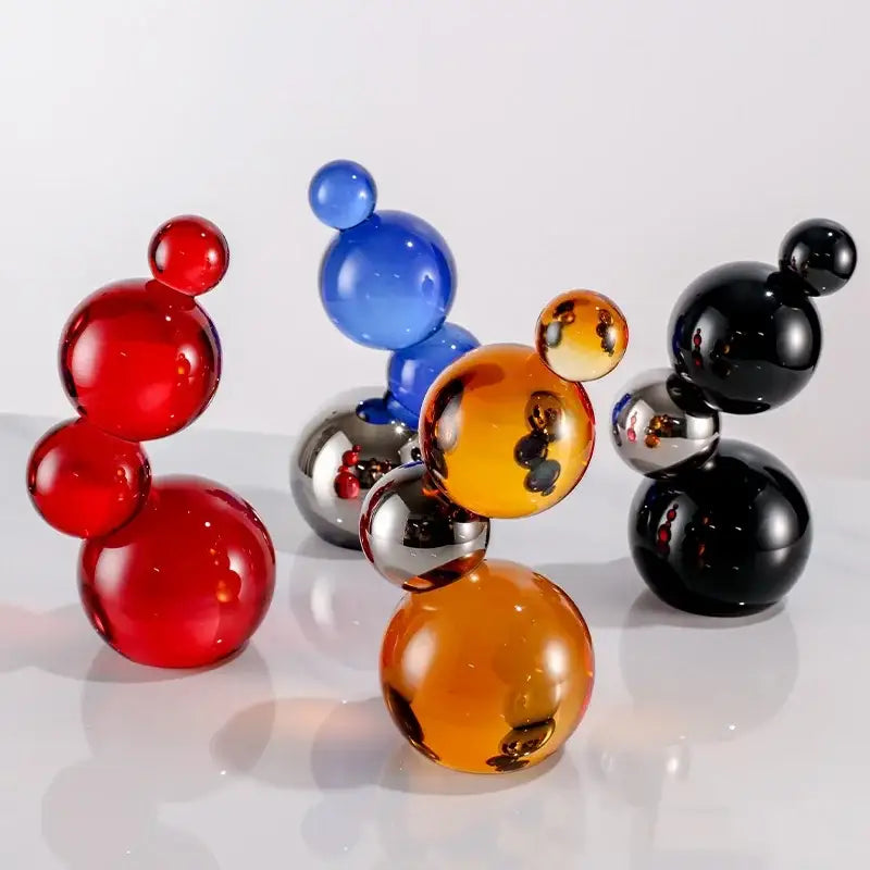 Vibrant glossy crystal bubble decor spheres – living room glass art