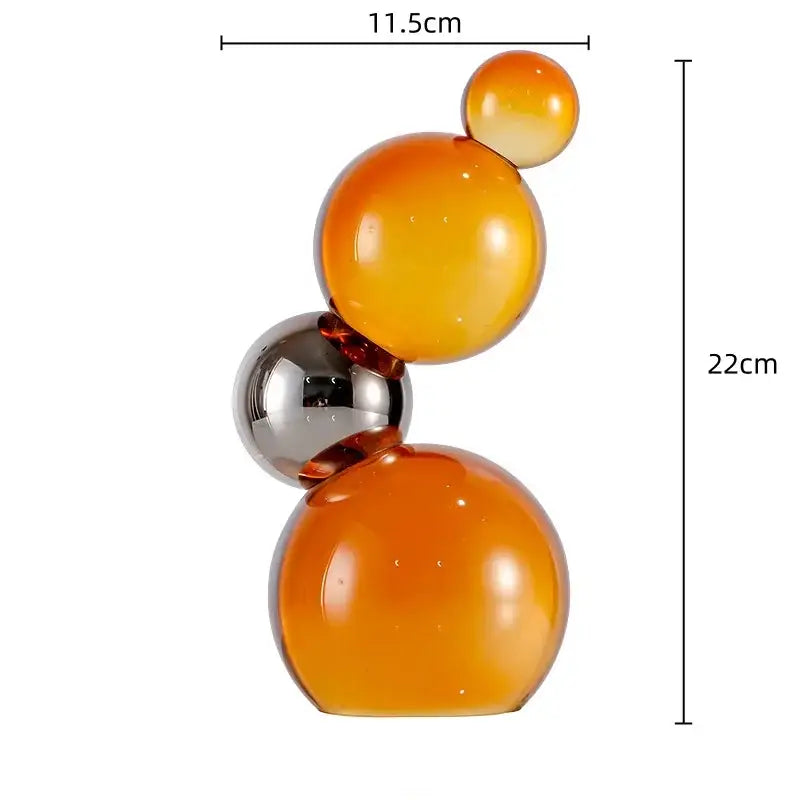 Vibrant glossy crystal bubble decor spheres – living room glass art
