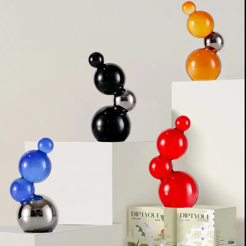 Vibrant glossy crystal bubble decor spheres – living room glass art