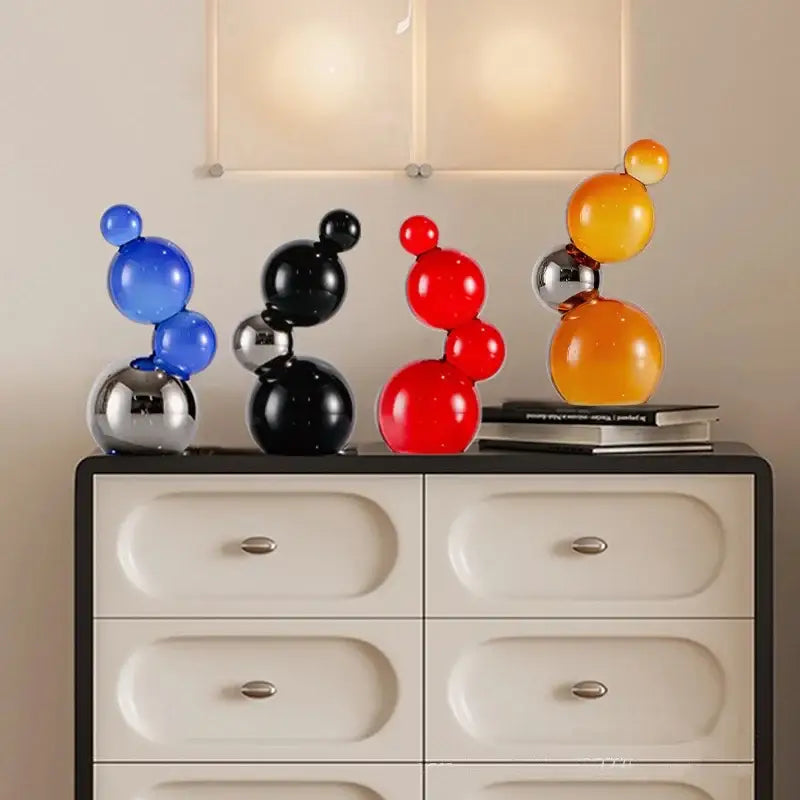 Vibrant glossy crystal bubble decor spheres – living room glass art