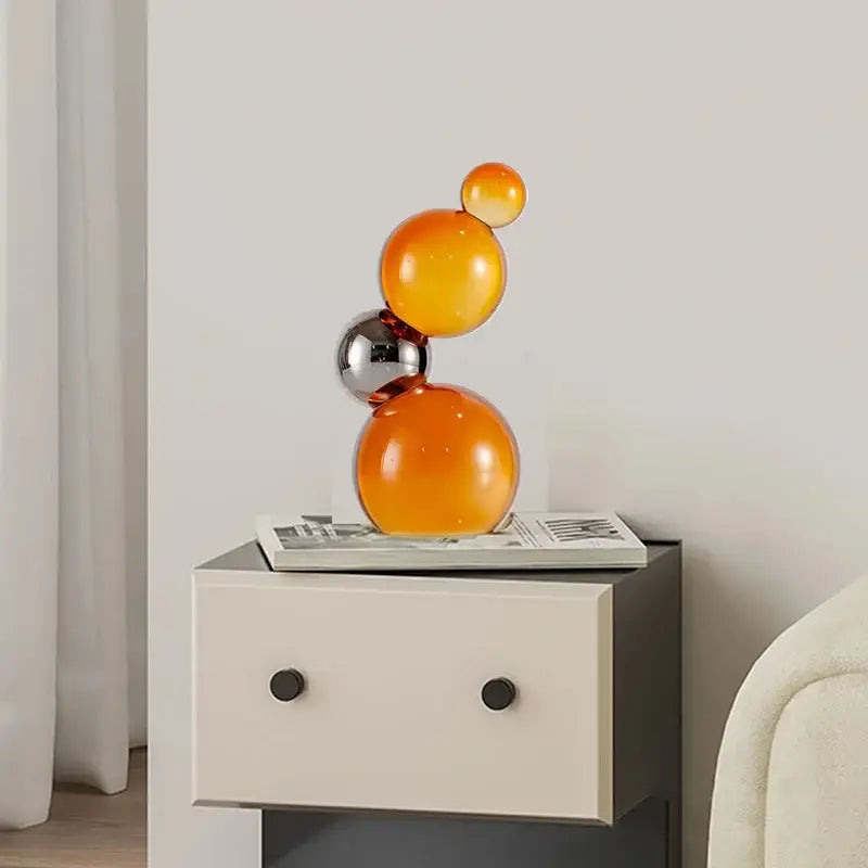 Vibrant glossy crystal bubble decor spheres – living room glass art
