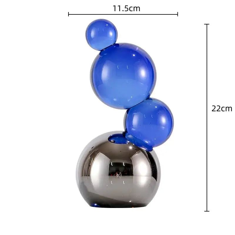 Vibrant glossy crystal bubble decor spheres – living room glass art