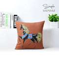 Vibrant horse pattern decorbites cotton linen sofa pillowcase living room